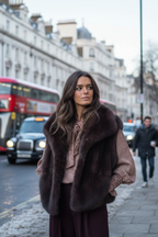 Chaleco de pelo en color marrón