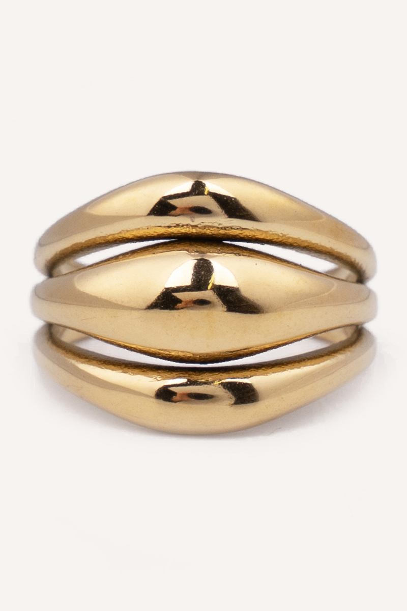 Anillo ajustable dorado de acero