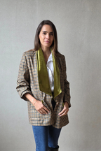 Americana Pata de Gallo Pistacho con Terciopelo - Talla Única