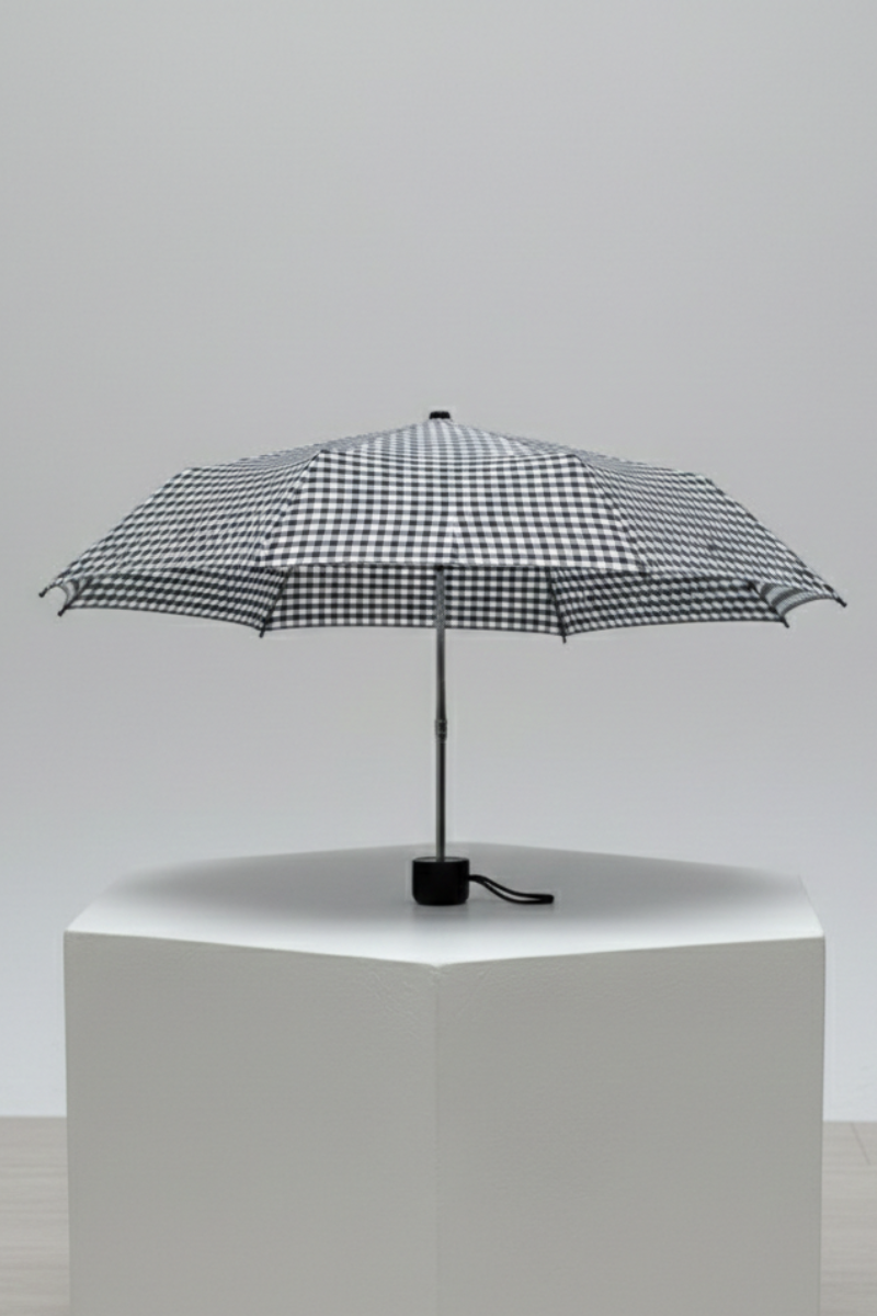 Paraguas vichy pequeño gris