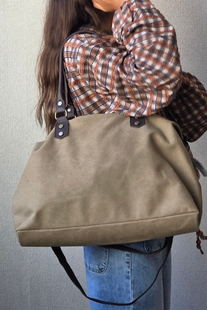 Bolso loneta oversize topo con opción a personalizar