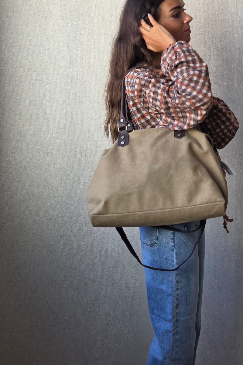 Bolso loneta oversize topo con opción a personalizar