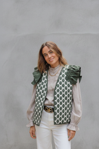 Chaleco amebas estampado verde bonito