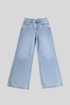 Vaquero azul con estrellas wide-leg