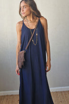 Vestido oversize tirantes azul marino