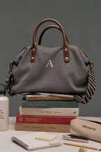 Bolso loneta oversize gris oscuro con opción a personalizar