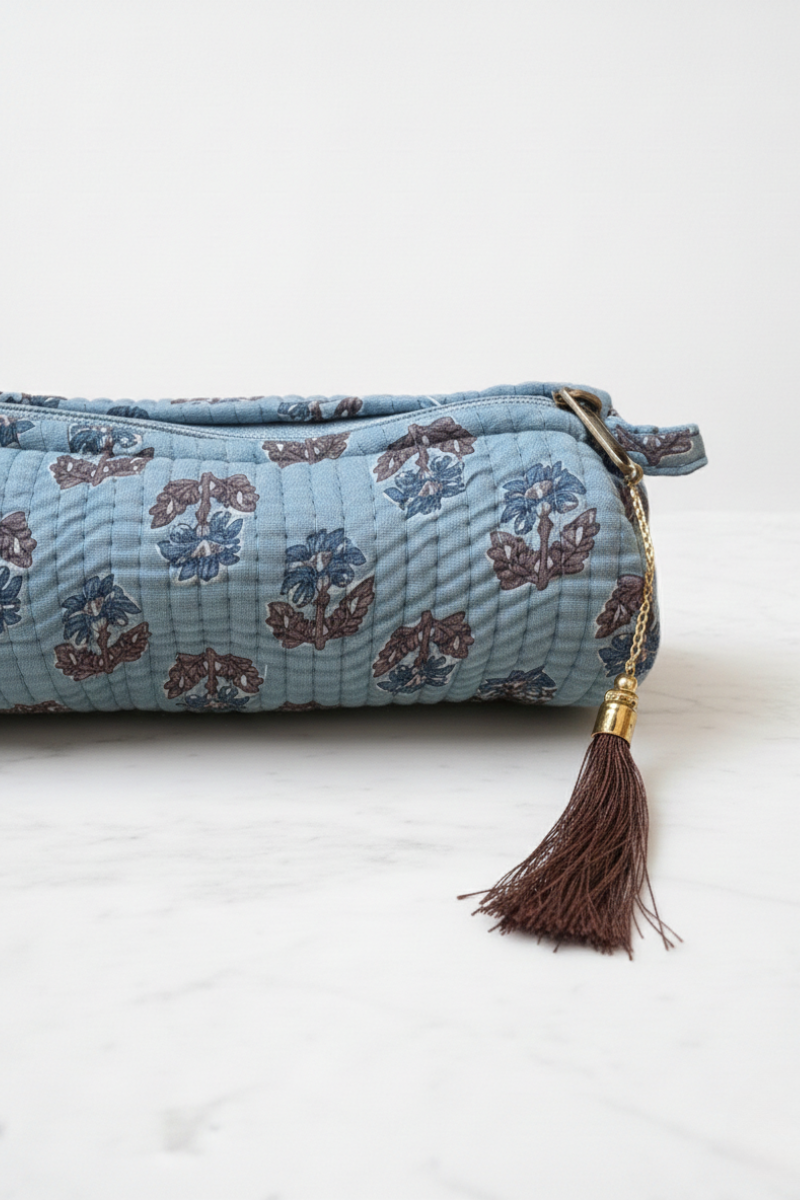 Neceser Pequeño Estampado Paisley Azul