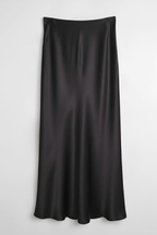 Falda Satinada Arrugada Negra