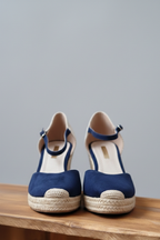 Alpargata Valenciana Cuña Azul - Plataforma Yute 8cm