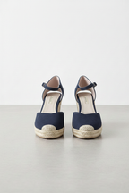 Alpargata Valenciana Cuña Azul - Plataforma Yute 8cm