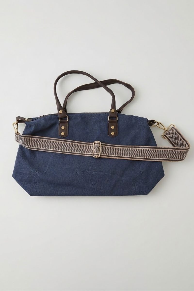 Bolso loneta oversize azul jean con opción a personalizar