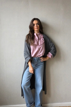 Camisa Cuello Mao Vichy Rosa - Estilo Elegante y Versátil