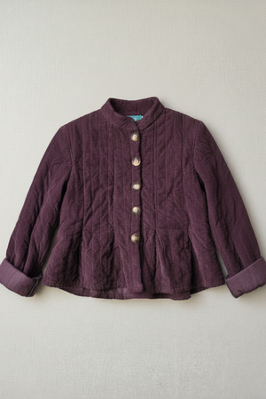 Chaqueta corta micro pana Berenjena