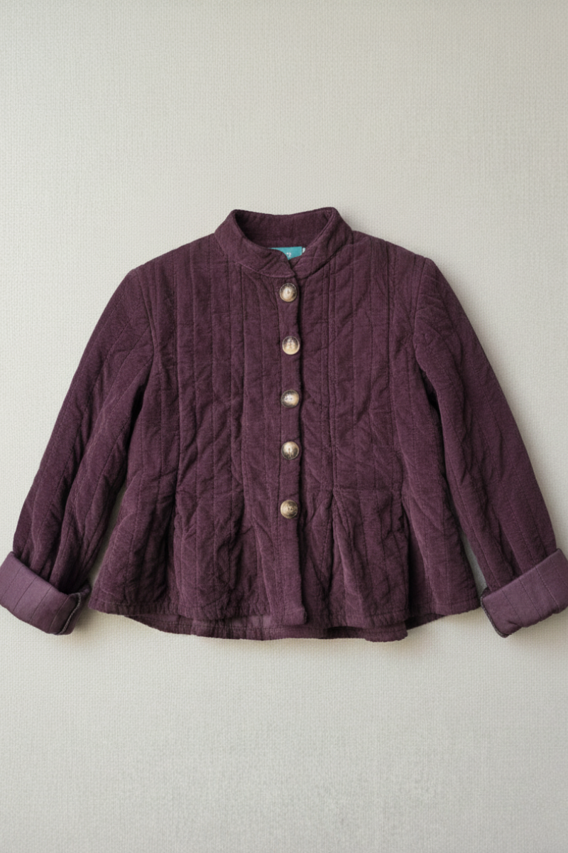 Chaqueta corta micro pana Berenjena