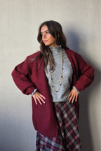 Chaqueta de punto Olivia granate