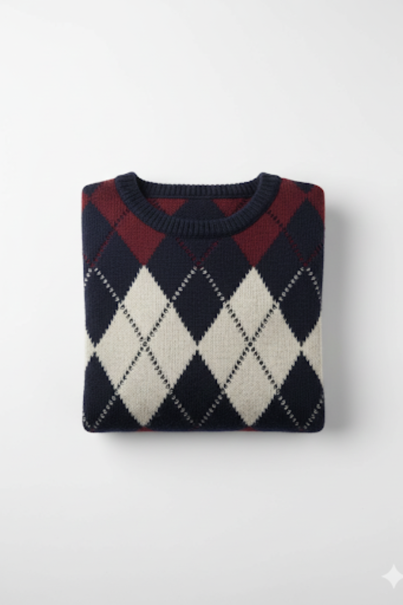 Jersey de rombos azul marino
