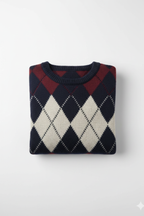 Jersey de rombos azul marino