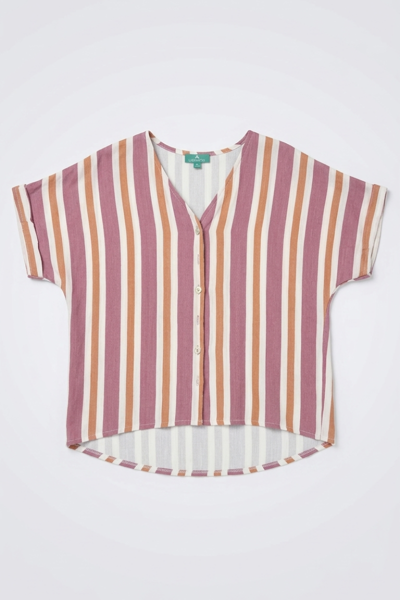 Camisa de Rayas Rosa