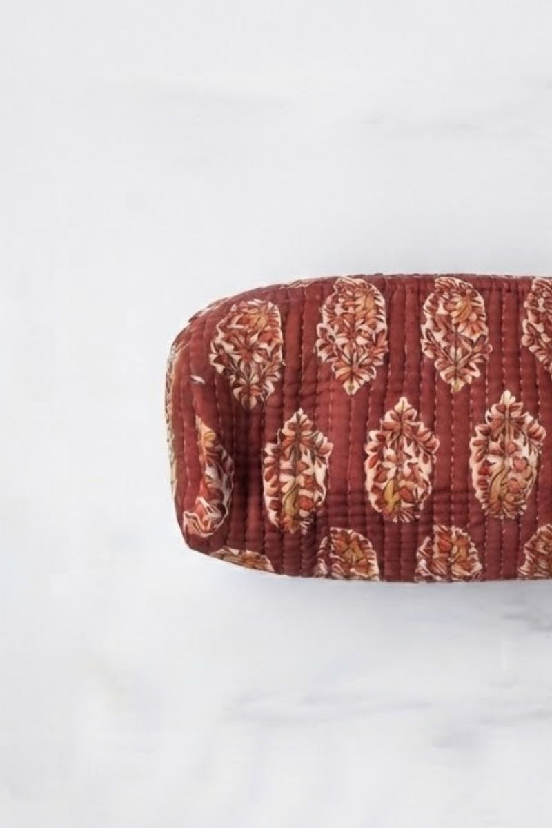 Estuche/neceser granate telas indias