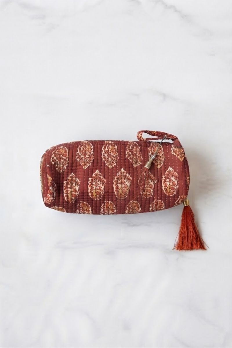 Estuche/neceser granate telas indias