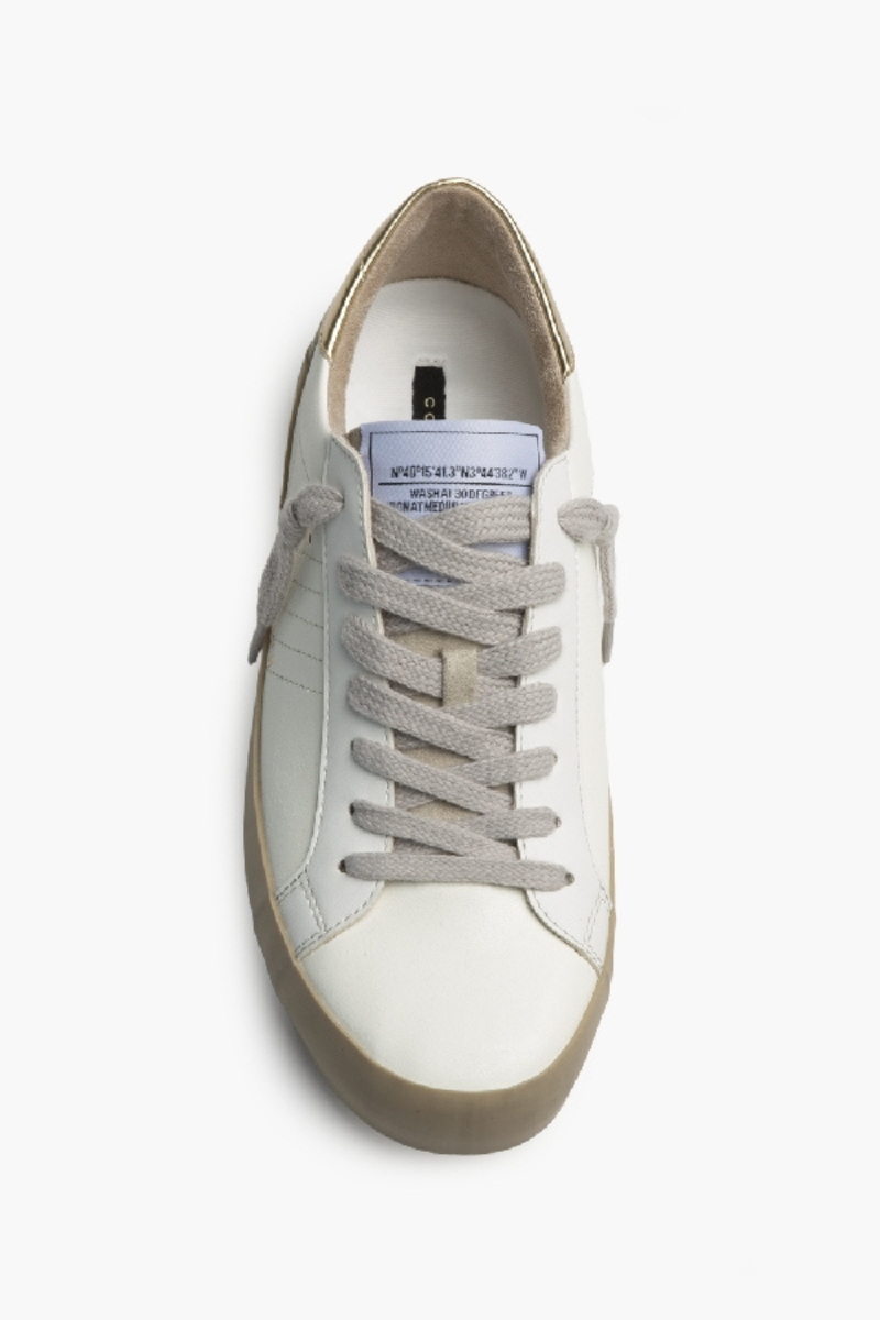 Zapatilla Deportiva Retro Mujer Blanca y Dorada Glitter - Estilo Casual