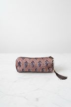 Neceser Pequeño Estampado Paisley Rosa y Granate