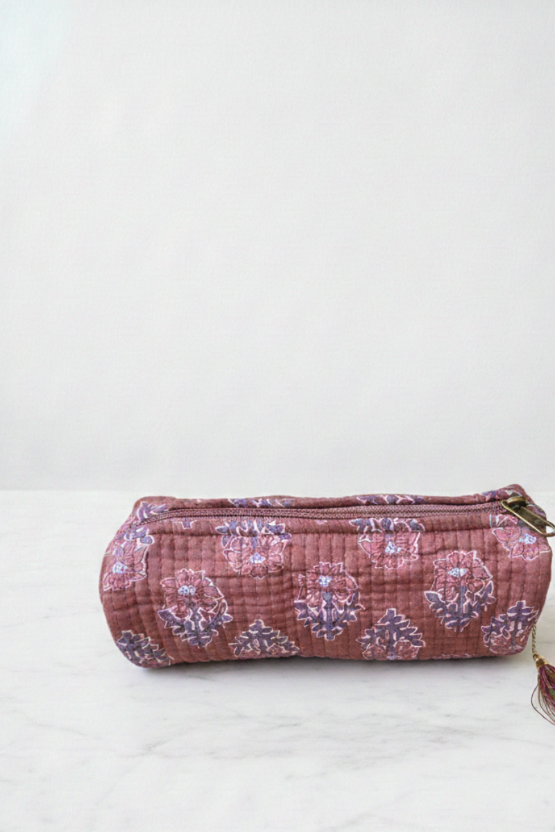 Neceser Pequeño Estampado Paisley Maquillaje y Gris