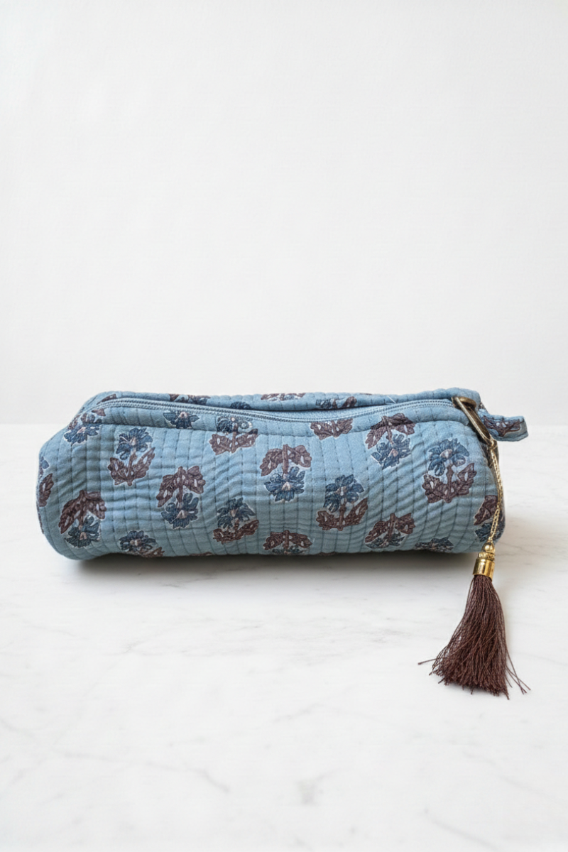 Neceser Pequeño Estampado Paisley Azul