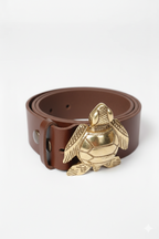 Cinturones de piel con hebilla tortuga pequeña