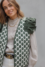 Chaleco amebas estampado verde bonito