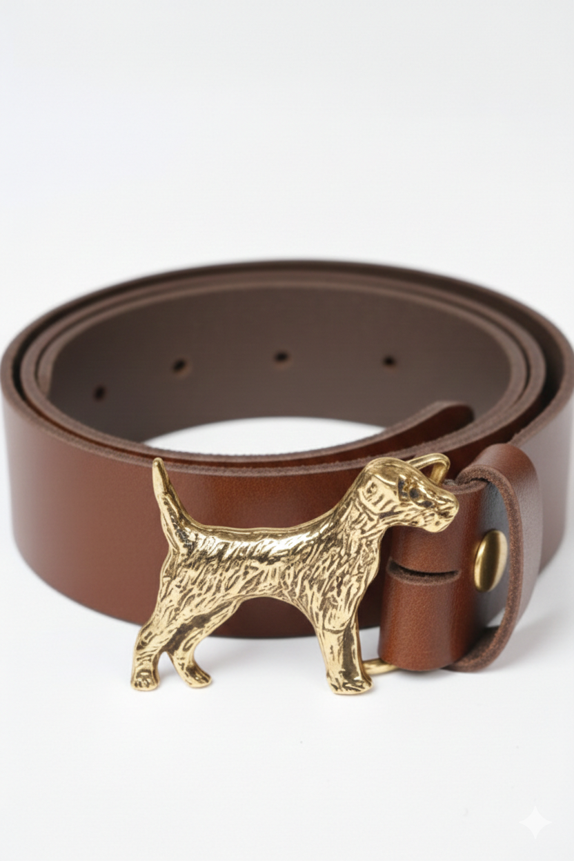Cinturones de piel con hebilla de perro