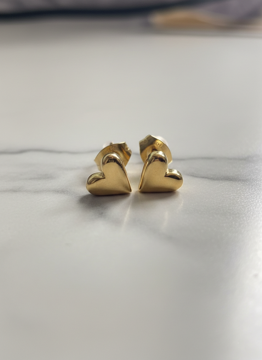 Pendientes Acero Dorado Corazón