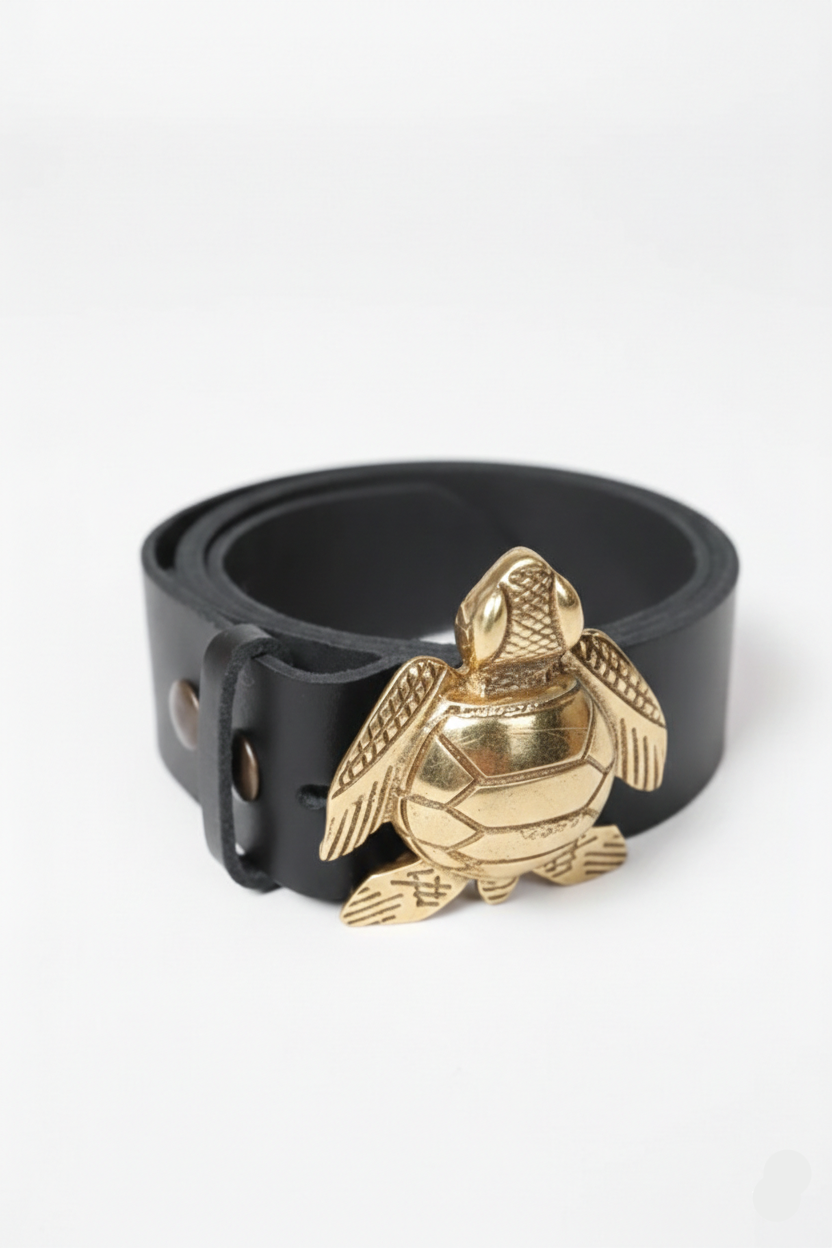 Hebilla plateada y dorada tortuga pequeña