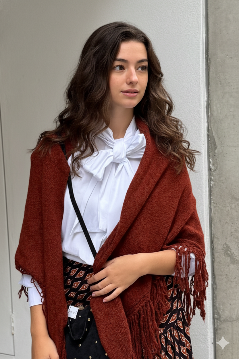 Camisa con lazada blanca