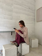 Falda larga con estrellas berenjena