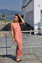 Vestido Largo de Conchas Fucsia elástico