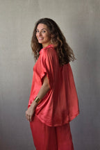 Camisa de raso coral