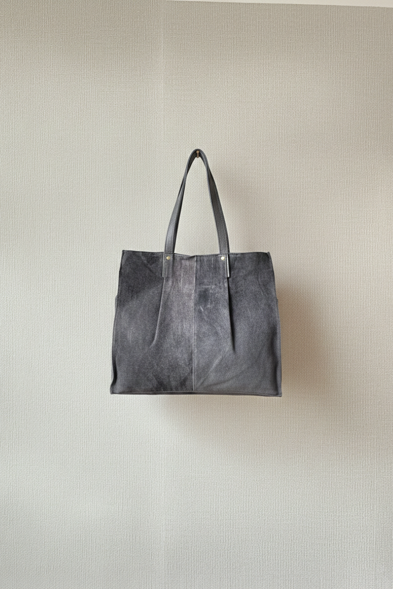 Bolso shopping ante gris medio