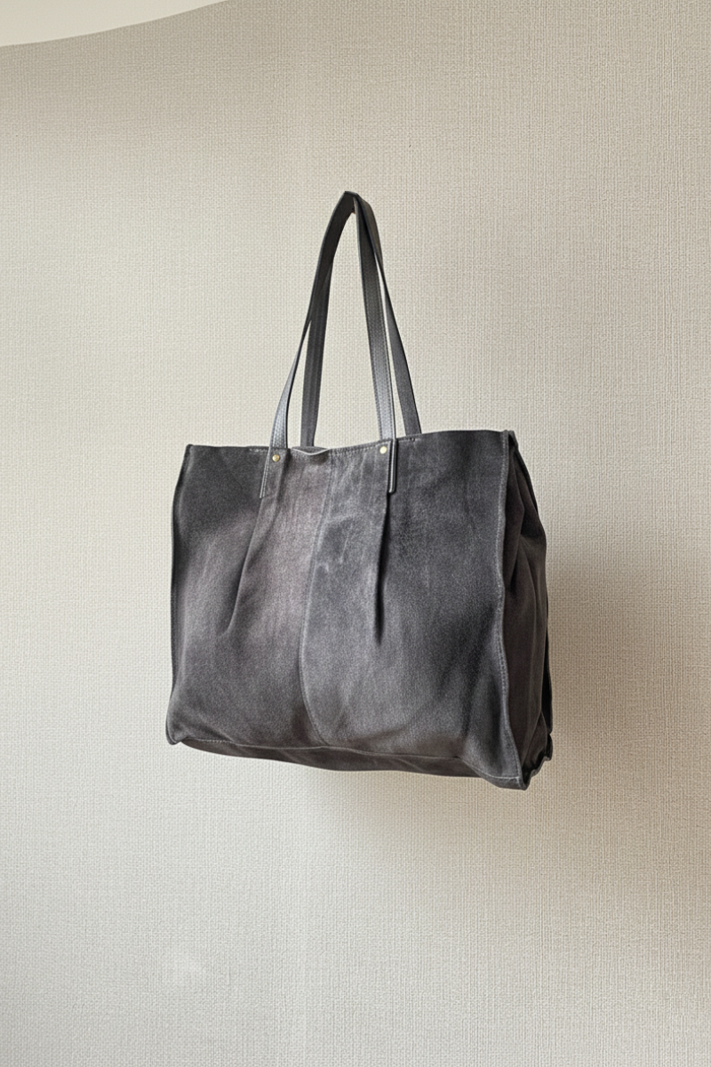 Bolso shopping ante gris medio