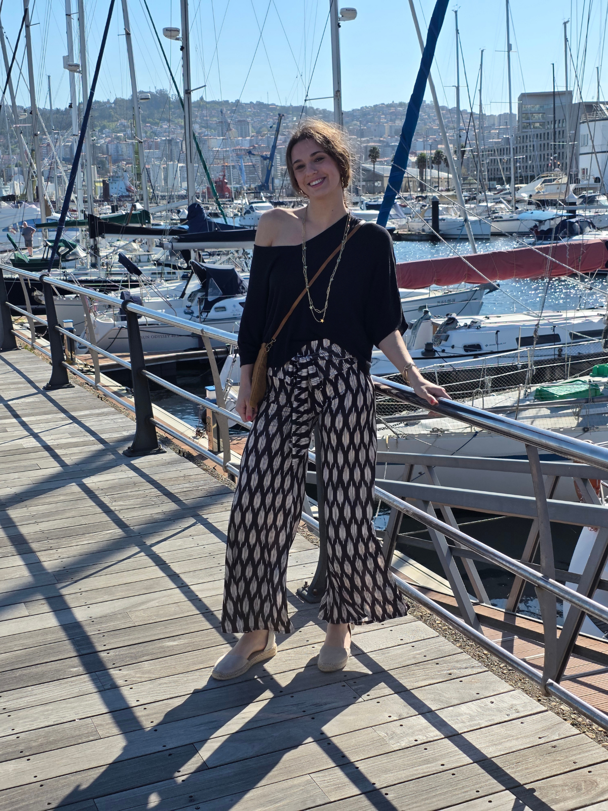 Pantalón Bandeau Estampado Negro