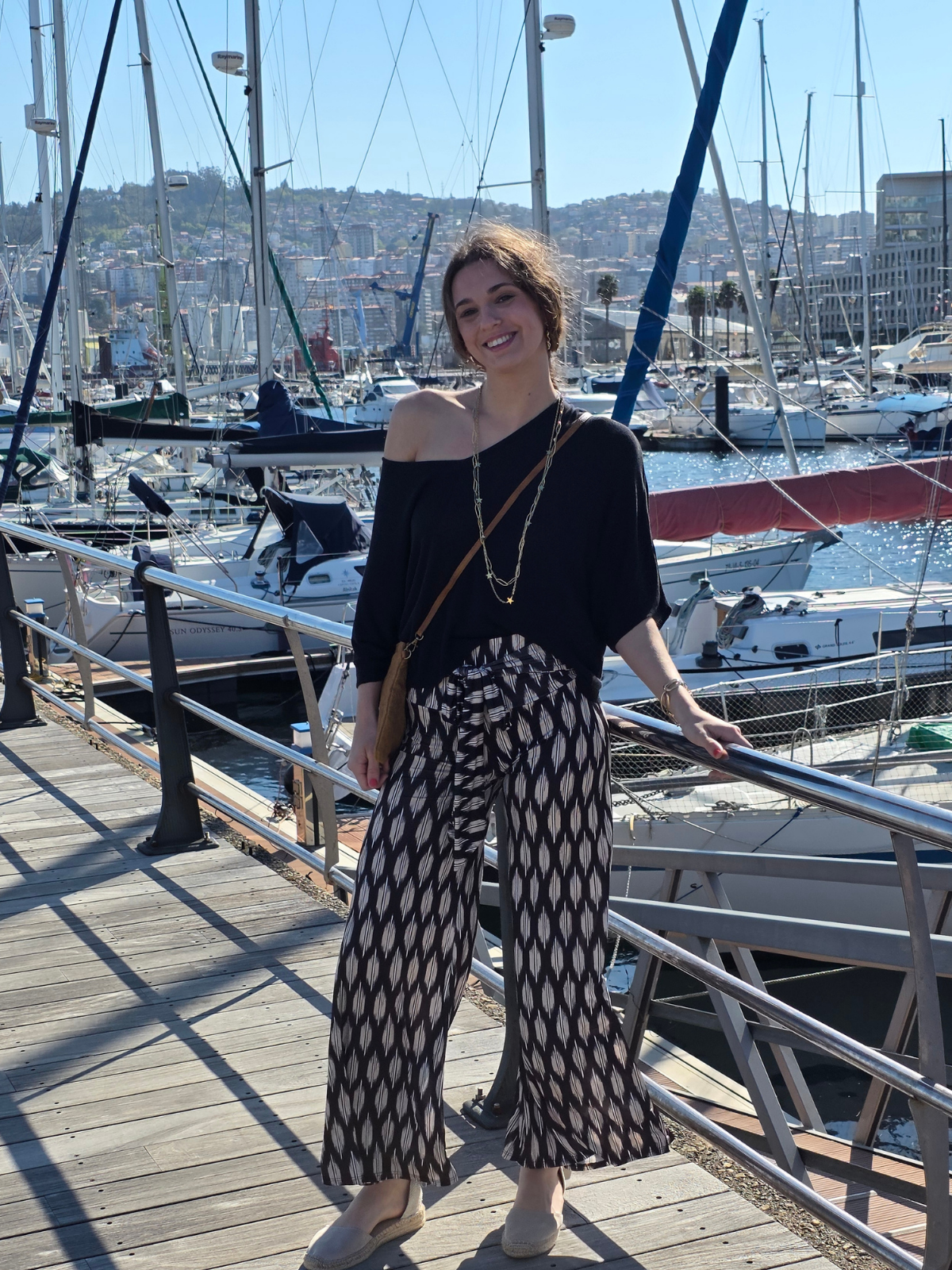 Pantalón Bandeau Estampado Negro