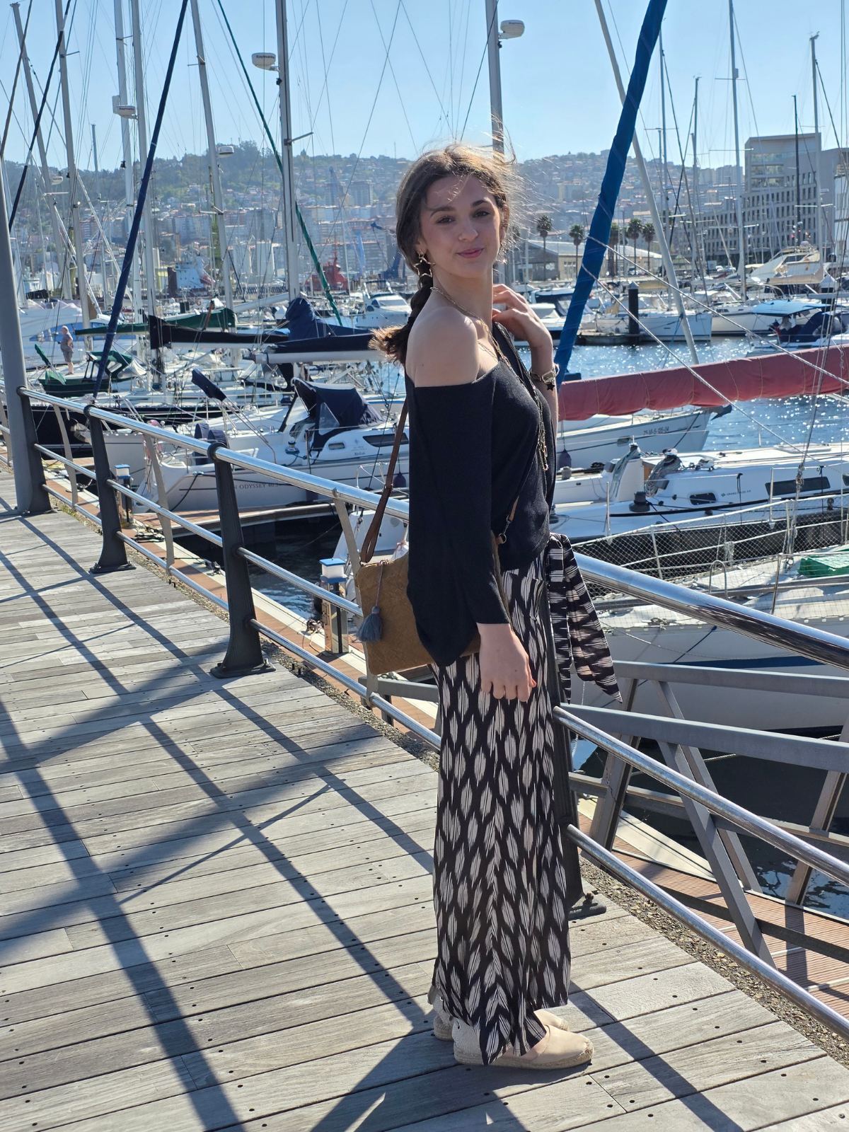 Pantalón Bandeau Estampado Negro