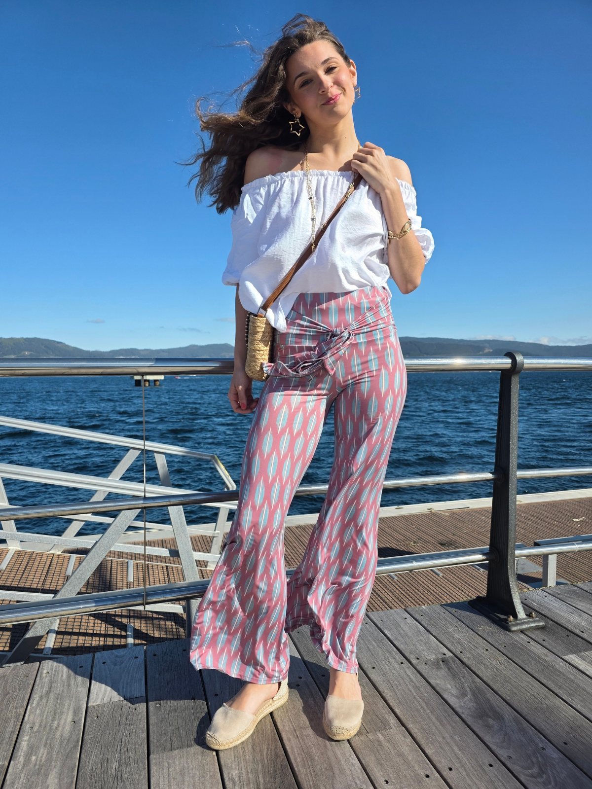 Pantalón Bandeau Estampado Rosa