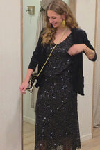 Falda de lentejuelas negra