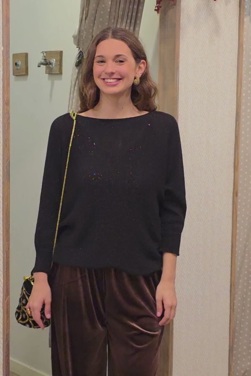 Pantalón bombacho de terciopelo marrón