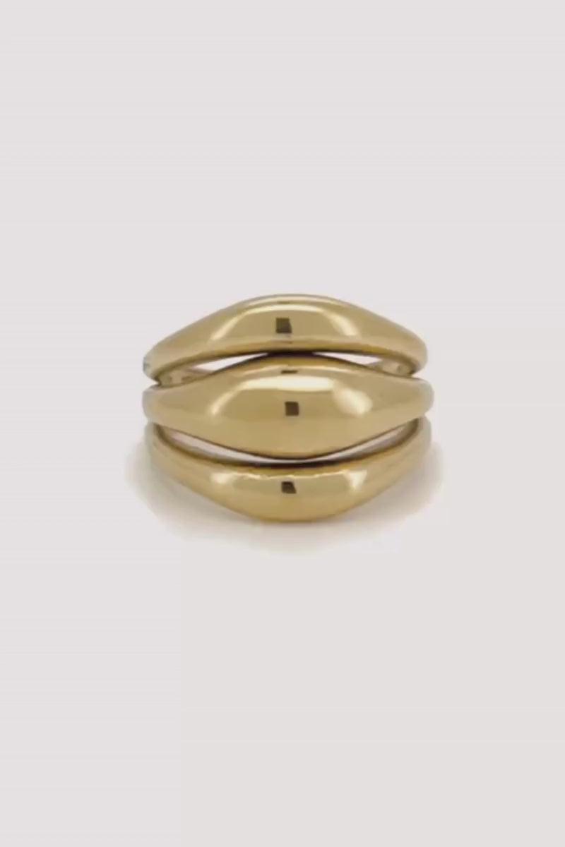 Anillo ajustable dorado de acero