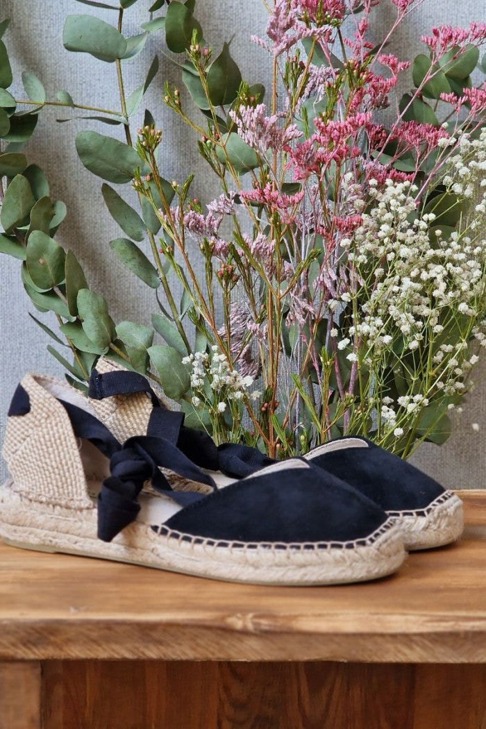 Alpargata Valenciana Lazada Plana - Negro