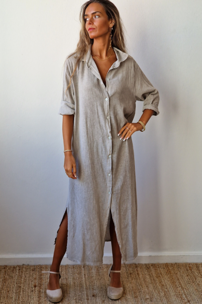 Vestido Largo Camisero tipo Topo