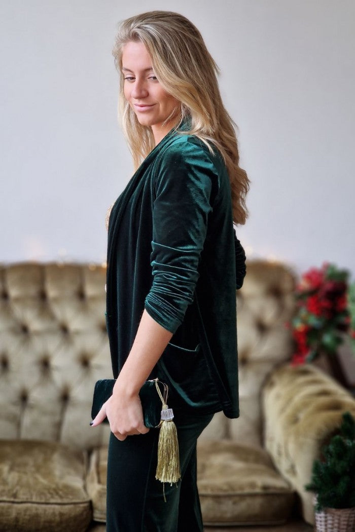 Americana de terciopelo verde