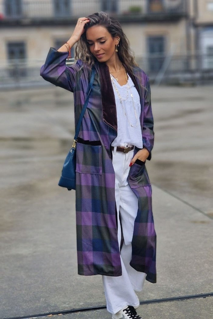 Comprar abrigo largo de mujer con solapa de terciopelo – Liberatta